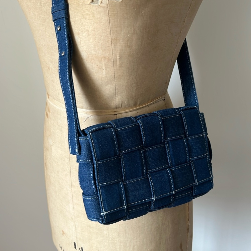 Beautiful Denim Woven Crossbody Bag